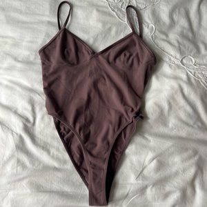 Los Angeles apparel purple gray leotard bodysuit
